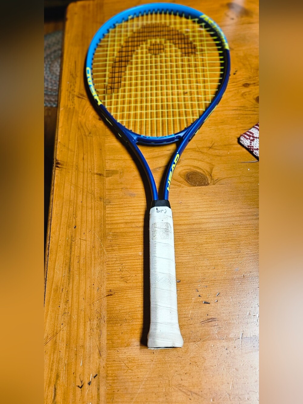 HEAD Blue Tennis Racket with Yellow Strings